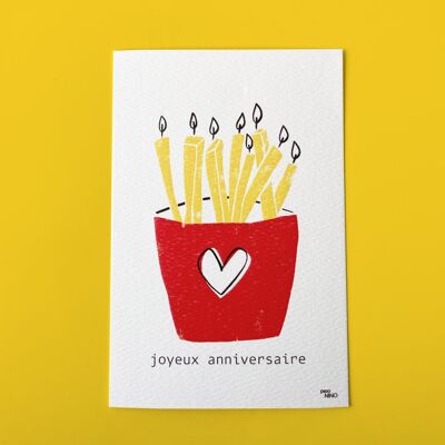 French fries birthday card