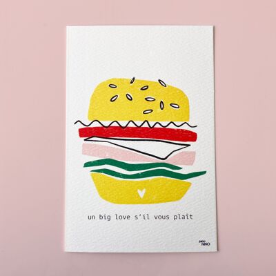 BIG LOVE love postcard