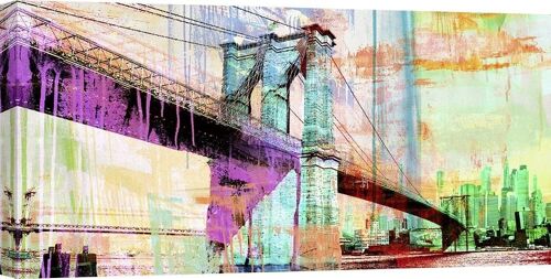 Quadro moderno pop su tela: Eric Chestier, Ponte di Brooklyn 2.0