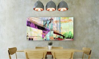 Peinture pop moderne sur toile : Eric Chestier, Brooklyn Bridge 2.0 3