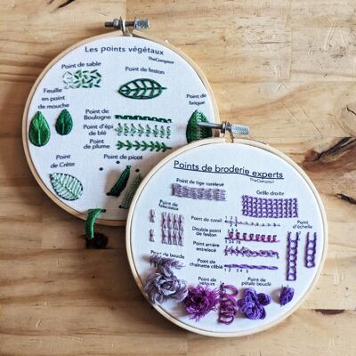 double embroidery kit - vegetal and expert stitches