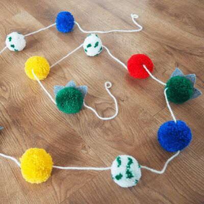 Dino pom pom garland