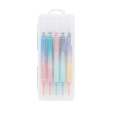 Livework Twin Plus Pen Lot de 5 stylos à double pointe 10 couleurs