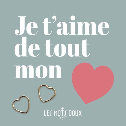 Clous d’oreilles “Je t’aime de tout mon coeur”