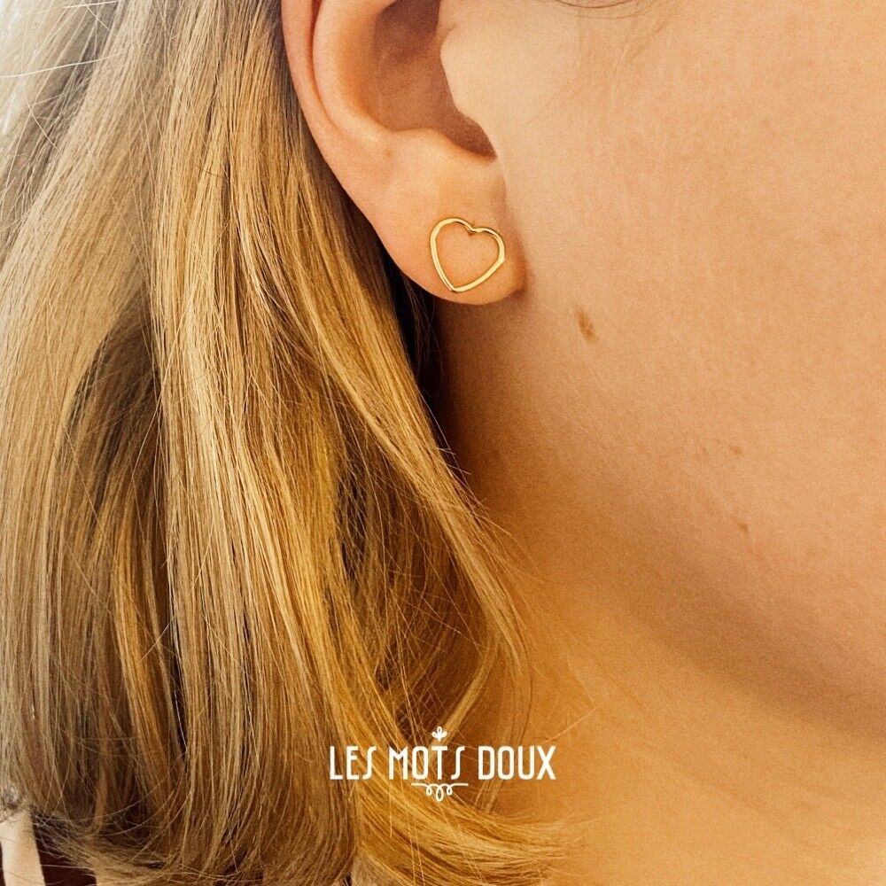 Clous d’oreilles “Je t’aime de tout mon coeur”