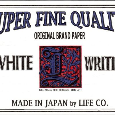Papier à lettres Life 'L brand' -- A5 -- Ligné