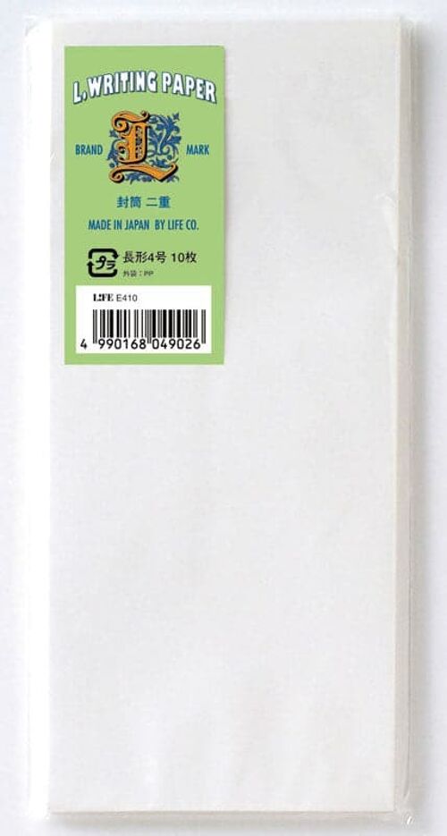 Life 'L brand' J Envelopes 9x21cm -- Pack of 10