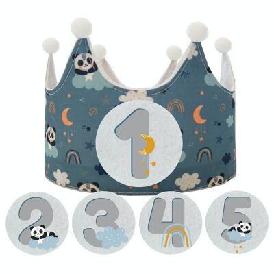 Interchangeable crown of numbers 1 to 5 years "Panda"