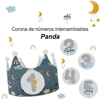 Couronne de chiffres interchangeable de 1 à 5 ans "Panda" 2