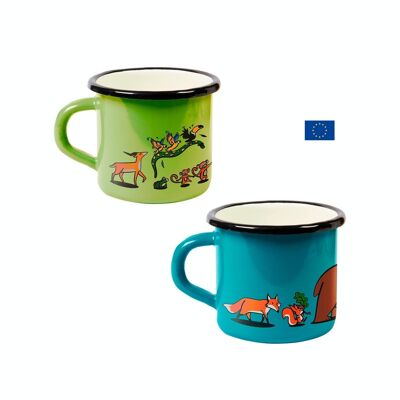 Tazza smaltata per bambini in colori assortiti