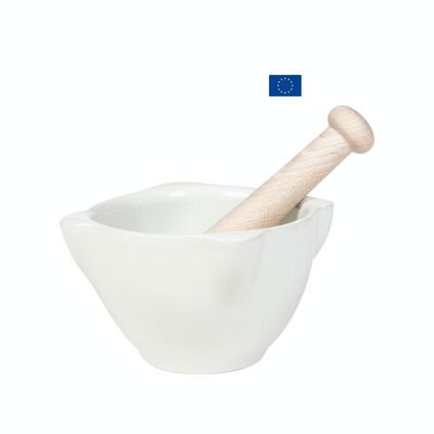 Mortaio ceramico ecrù