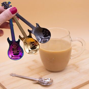 Cuillères à café en forme de guitare Coffee & Rock 2