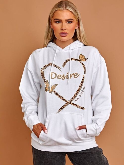 Desire Heart Graphic Print Hoodie