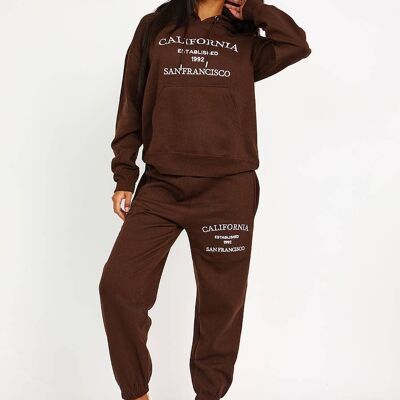 Embroidered California Hooded Fleece co ord