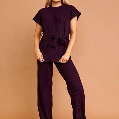 Ensemble haut et pantalon côtelés doux brossés