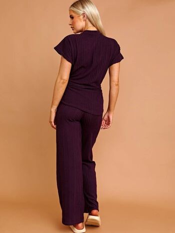 Ensemble haut et pantalon côtelés doux brossés 3