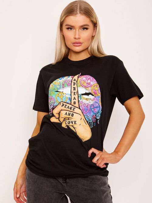 Spread Peace Graphic Printed T Shirt