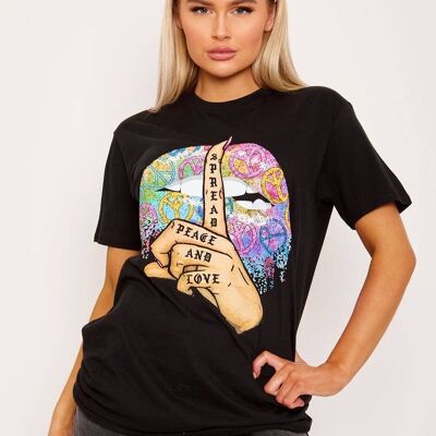 Spread Peace Graphic Printed T Shirt