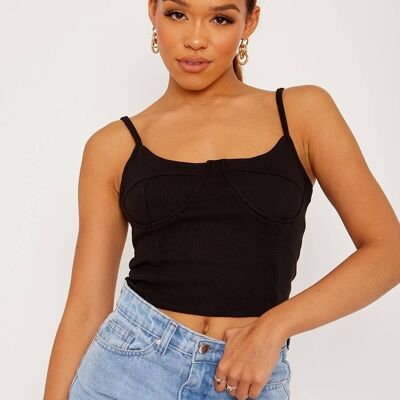 Dickes, geripptes Cami-Crop-Top