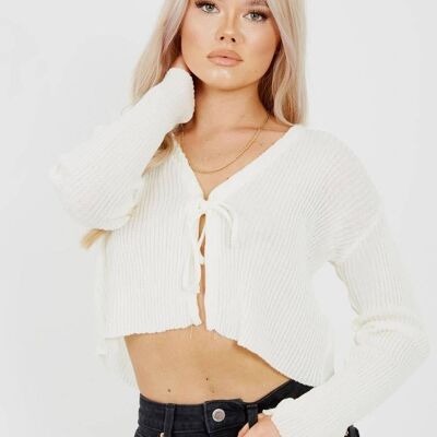 Tie Front Knit Cardigan Top