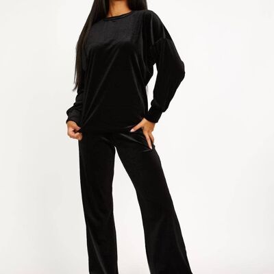 Velour Baggy Top & Wide Leg Trouser co ord