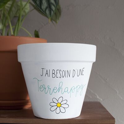 Terrakotta-Blumentopf: Ich brauche einen Terrehappy