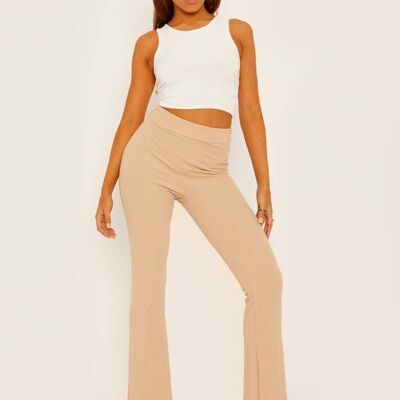 Wave Ribbed Flared Trouser