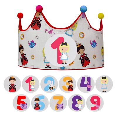Interchangeable crown of numbers 1 to 9 years "Alicia"