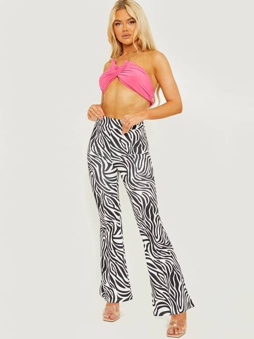 Zebra Print Flared Trouser
