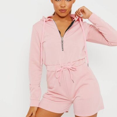 Playsuit mit Reißverschluss und Kapuze