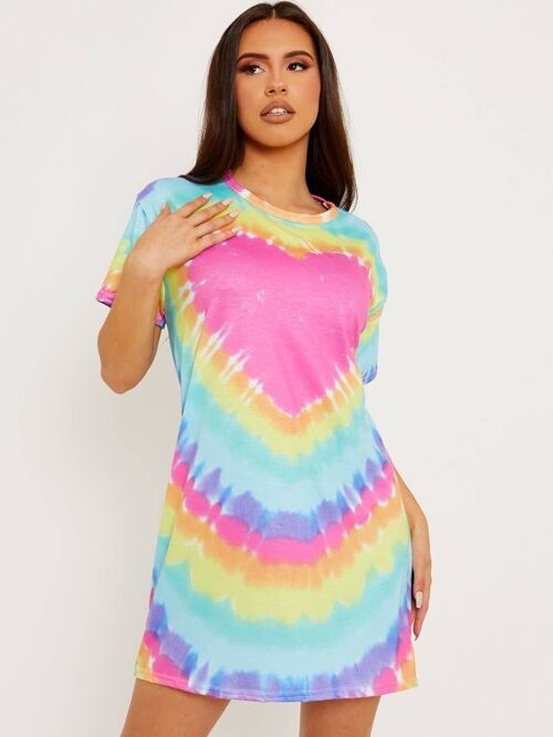 Heart Tie Dye T Shirt Dress