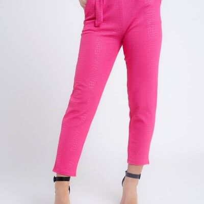 Kady & Olivia Belted Croc Print Tapered Trousers