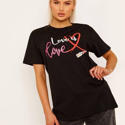 Liebe ist Liebes-Grafikdruck-T-Shirt