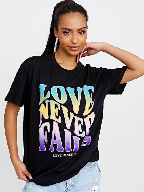 Love Never Fails Graphic Printed T Shirt