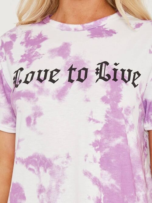 Love To Live Tie Dye T Shirt Dress