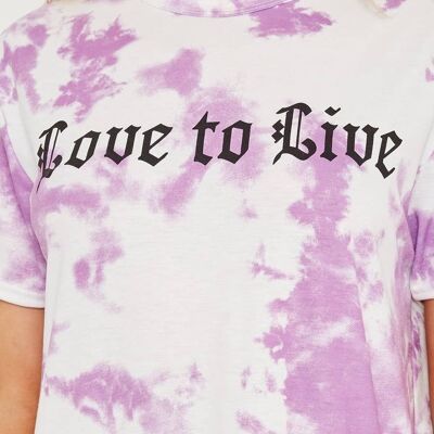 Vestido estilo camiseta con efecto tie dye de Love To Live