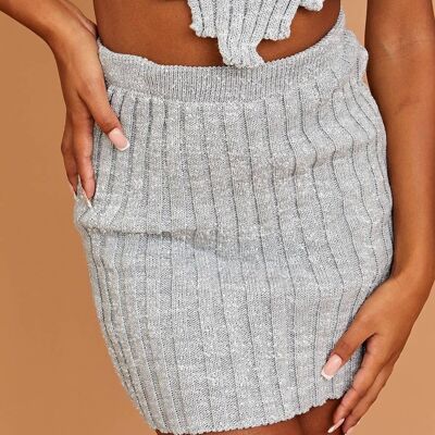 Lurex Knitted Mini Skirt