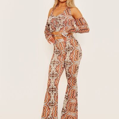 Marble Print Halter Top & Trouser co ord