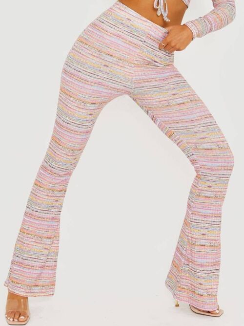 Multi Coloured Flared Trouser
