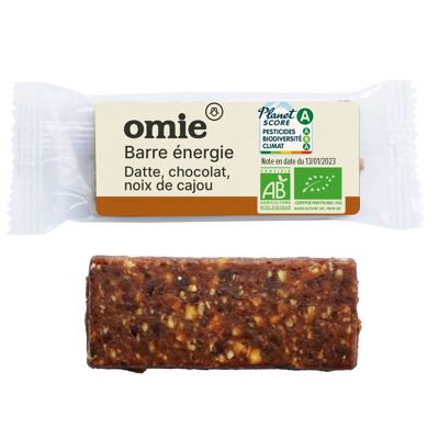 Organic dried fruit chocolate energy bars - fair trade ingredients - 35 g