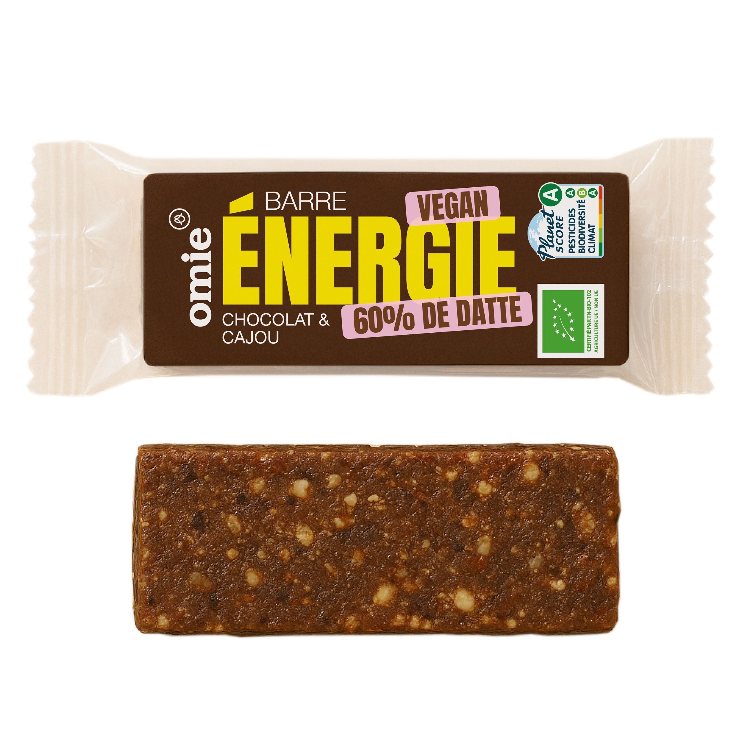 Organic dried fruit chocolate energy bars - fair trade ingredients - 35 g
