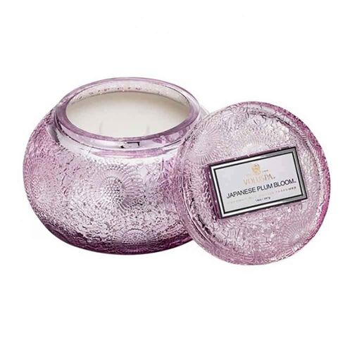 Embossed glass chawan bowl
japanese plum bloom candle