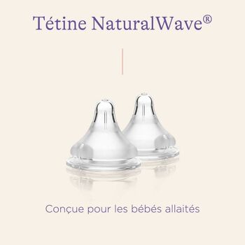 Tétines Natural Wave spécial allaitement - Débit moyen 3
