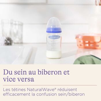 Biberons en Verre avec tétine Natural Wave spécial allaitement - Verre 240ml 3