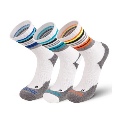 prisme | 3 paires de chaussettes de sport femme, homme | Chaussettes de tennis Chaussettes de travail Yoga Coton Respirant - Blanc