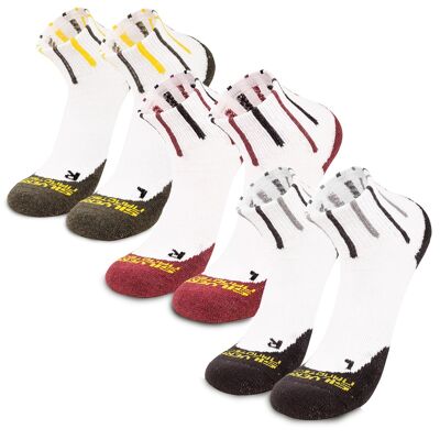 Escudo | Cotton running socks for women & men | Medium thick reinforced sports socks medium padding vegan warm long for sports jogging running, 3 pairs - black/red/green