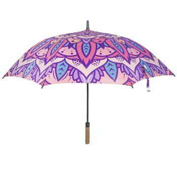Parapluie Mandala avec poignée en liège 3