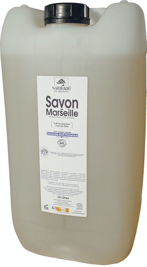 Vrac jerrycan 25 litres Savon Liquide Extra Pur BIO Ecocert