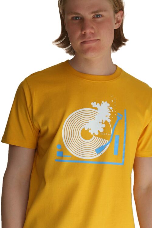 Organic Sound Wave T-shirt in yellow