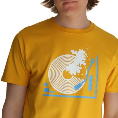 Camiseta orgánica Sound Wave en amarillo